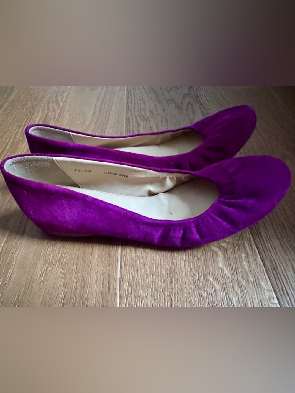 J.Crew Cece Flats Ballet Shoes Purple Suede Made In Italy Size US 8 - Picture 3 of 5